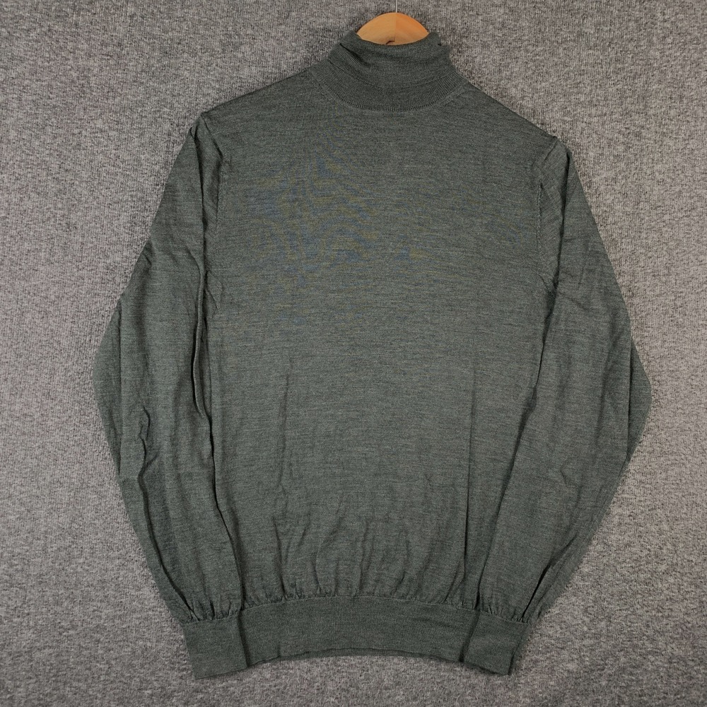 Suitsupply Wool Turtleneck Men Large Green Knit Modern Luxury Old Money